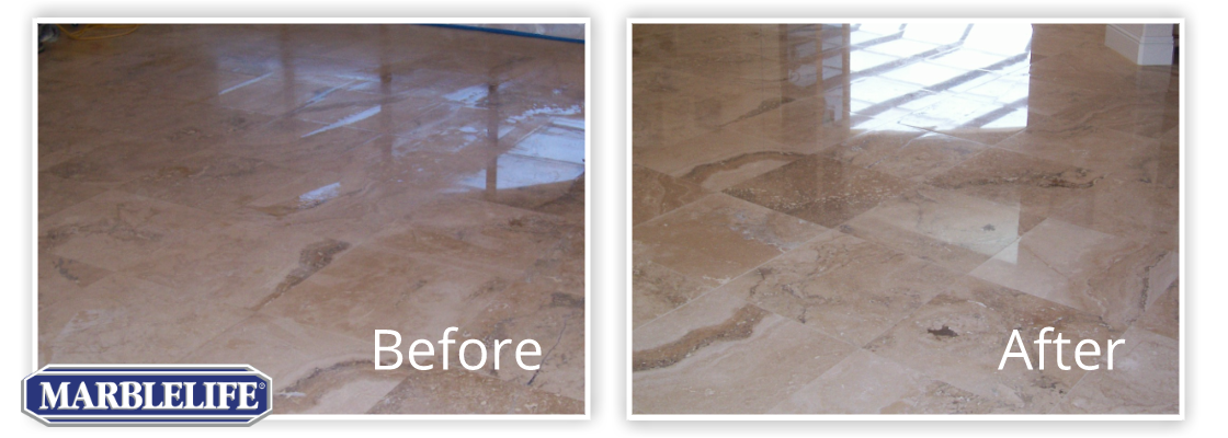 Travertine Before & After - 2
